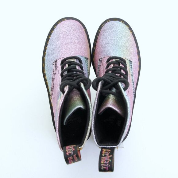 EUC Dr. Martens 1460 Pascal Rainbow Glitter Lace Up Boots in Multicolors Size 6 - Picture 10 of 16